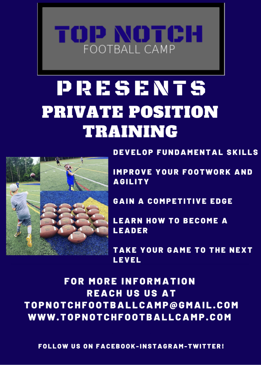 Top Notch FootballPrivate Position Training Jefferson Youth Football